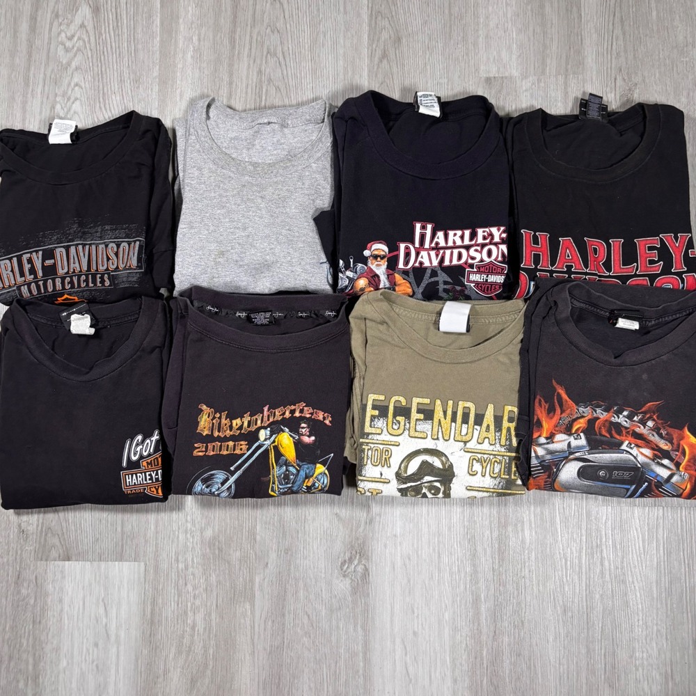 Lot 8 Big & Tall Biker Shirts Harley Davidson & Other Mens Graphic T-Shirts Mix